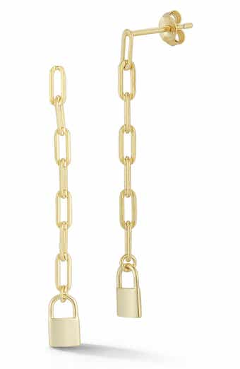 Chain Lock Linear Earrings
