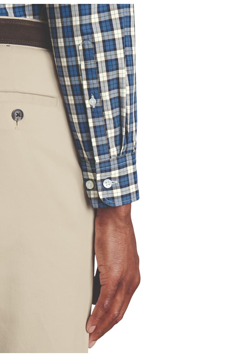 Charles Tyrwhitt Slim Fit Plaid Check Non-Iron Stretch Poplin Shirt, Alternate, color, Ocean Blue