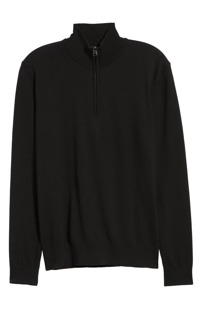 French Connection Stretch Cotton Quarter Zip Sweater, Alternate, color, 