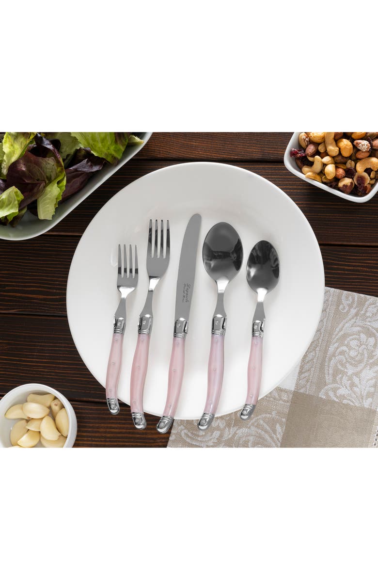 FRENCH HOME Laguiole 20-Piece Flatware Set, Alternate, color, Light Pink