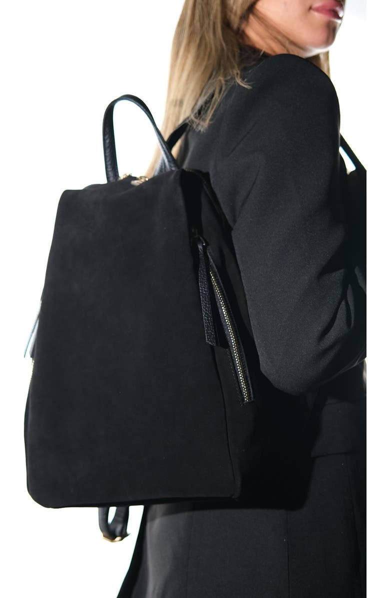 Forever & Always Shoes Josh Leather Backpack, Alternate, color, Black Suede