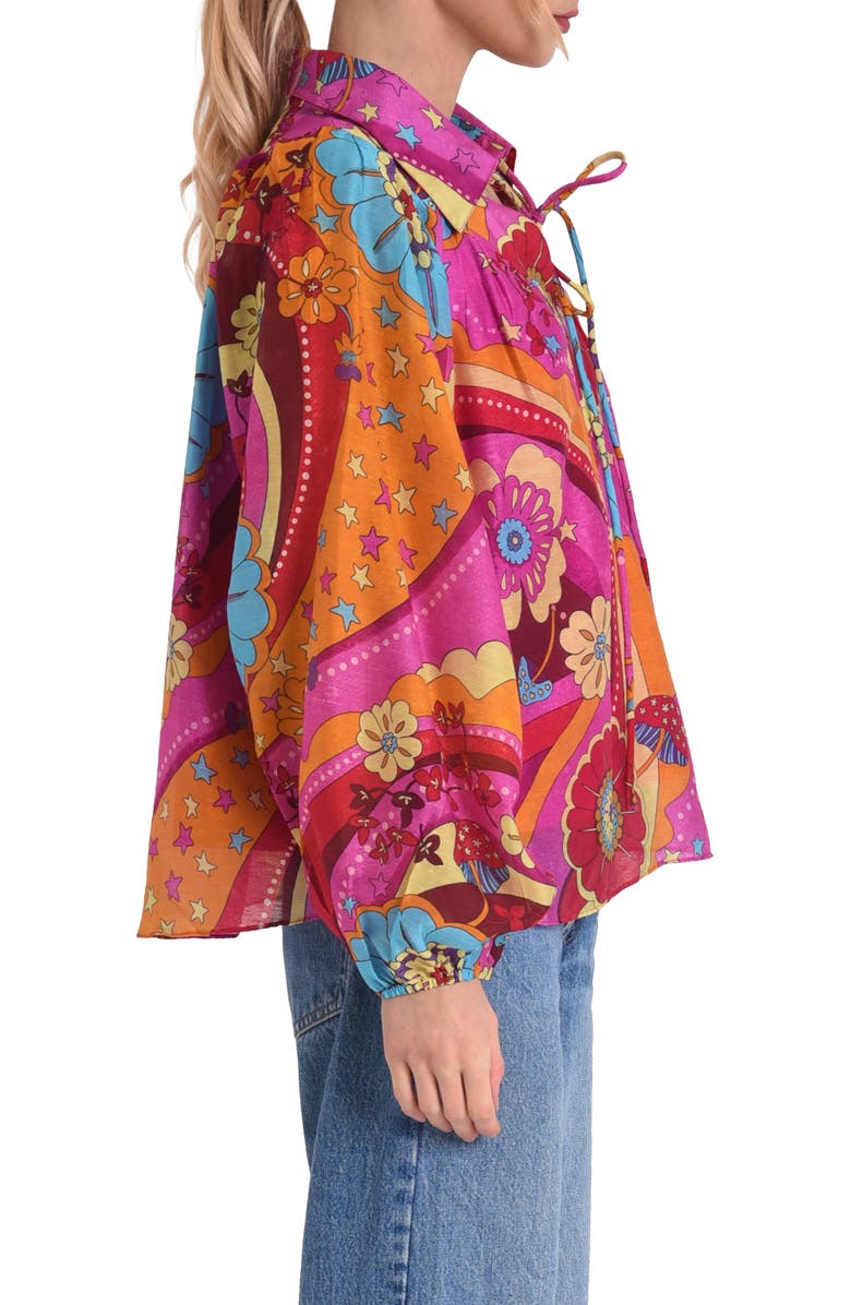 CIEBON Elisa Print Tie Neck Top, Alternate, color, 