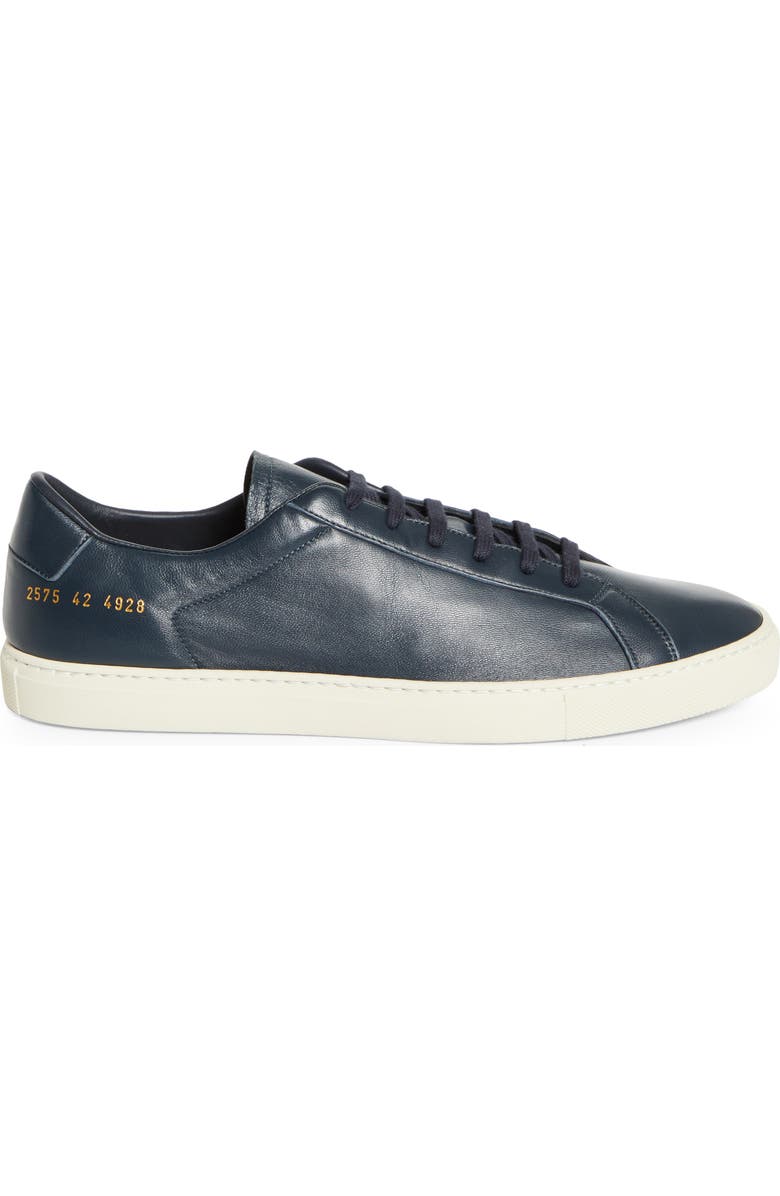 Common Projects Achilles Slim Premium Sneaker, Alternate, color, Navy