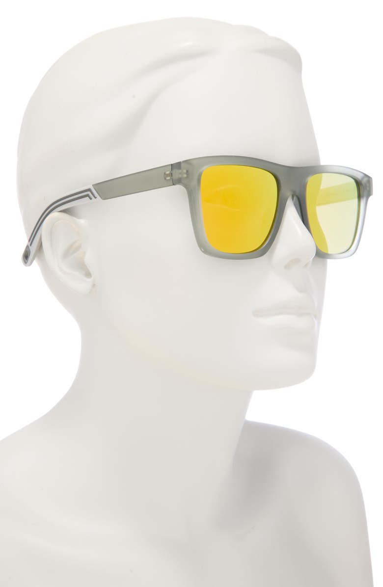 Vince Camuto 52mm Mirrored Square Sunglasses, Alternate, color, Matte Grey