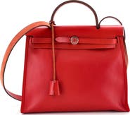 Pre-Owned Hermes Herbag Zip Berline Vache Canvas and Leather 31