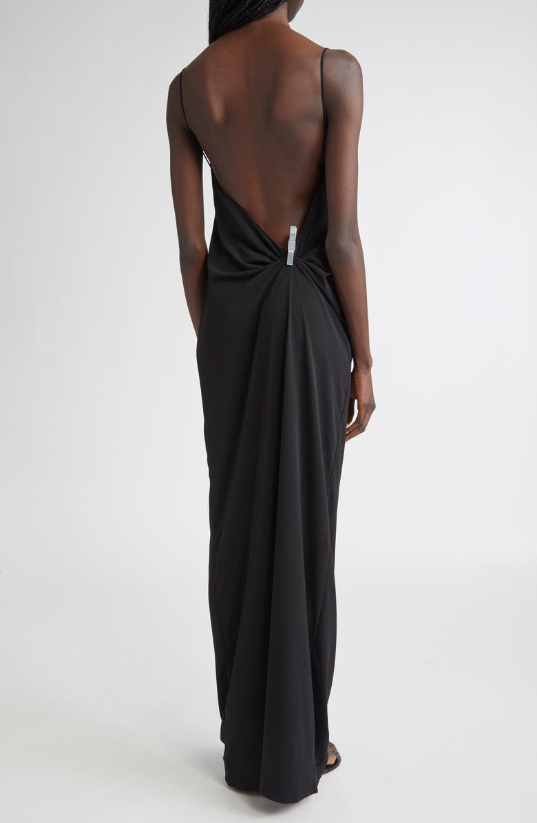 Coperni Washing Clip Gala Stretch Jersey Gown, Alternate, color, Black