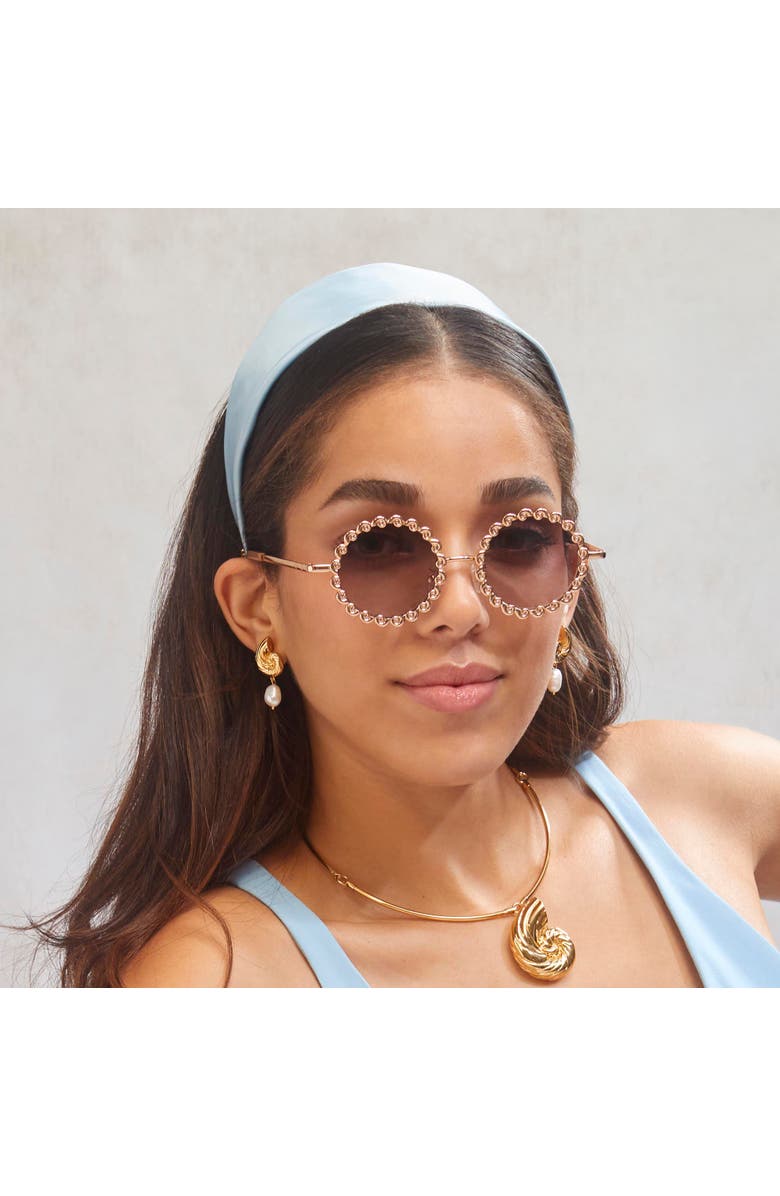 Lele Sadoughi Fossil Sunglasses, Alternate, color, Gold 720