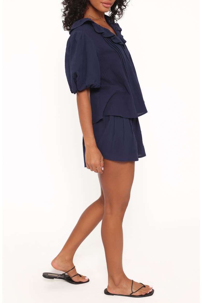 Felicity Cotton Gauze Shirt & Shorts Set, Alternate, color, NAVY
