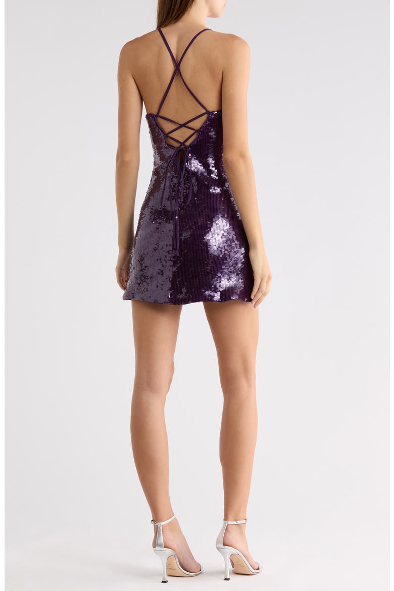 Electric Sequin Minidress, Alternate, color, PURPLE PURPLE