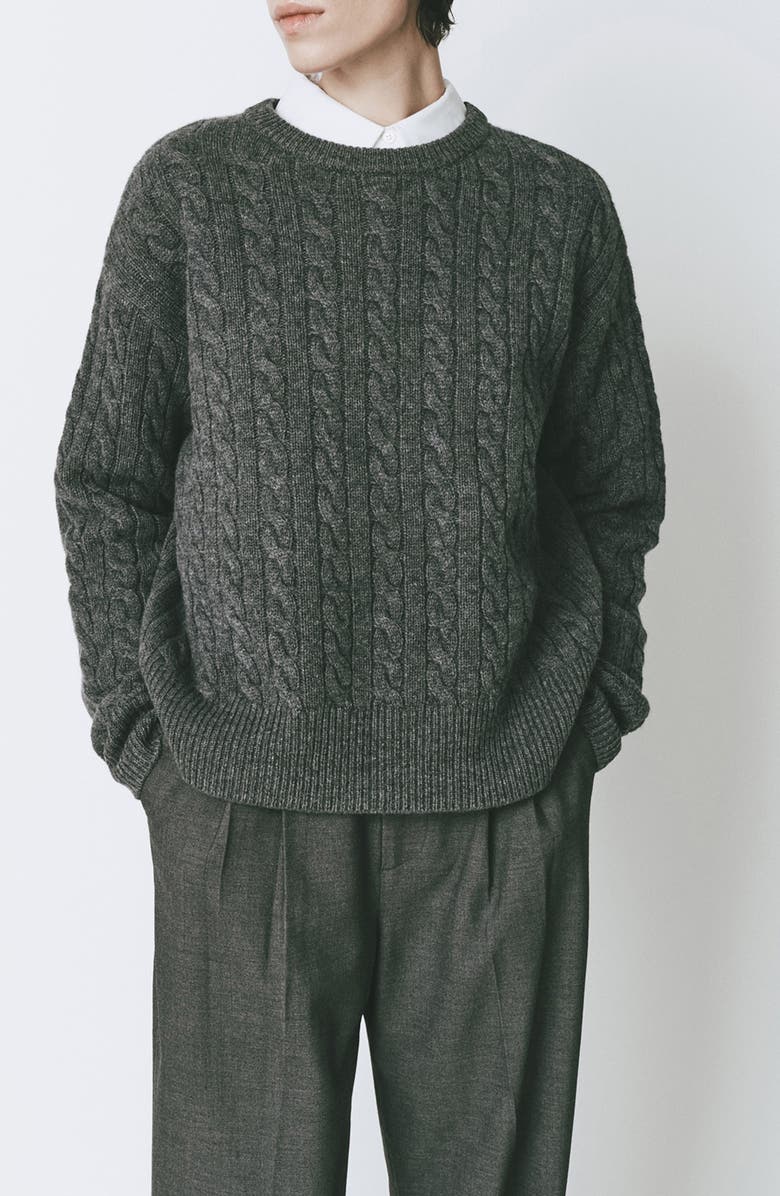 RUE SOPHIE Lyon Cable Stitch Wool & Cashmere Sweater, Main, color,