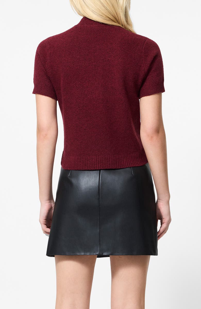 French Connection Vhari Short Sleeve Crop Sweater, Alternate, color, Cabernet
