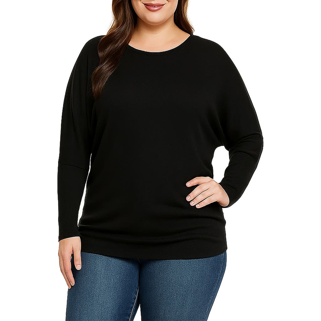 Standards & Practices Batwing Long Sleeve Tunic Top In Black