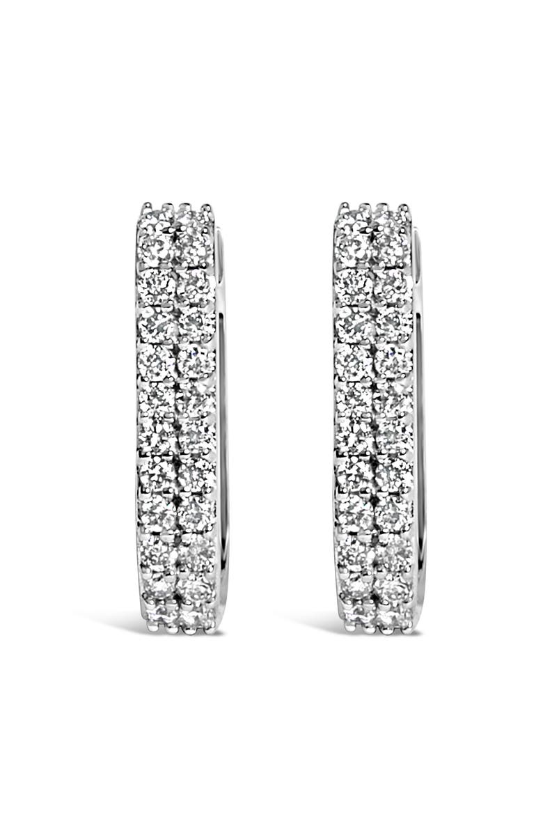 Haus of Brilliance 10K Gold 1/4 Cttw Lab Grown Diamond Double Row Huggie Hoop Earrings, Main, color, White