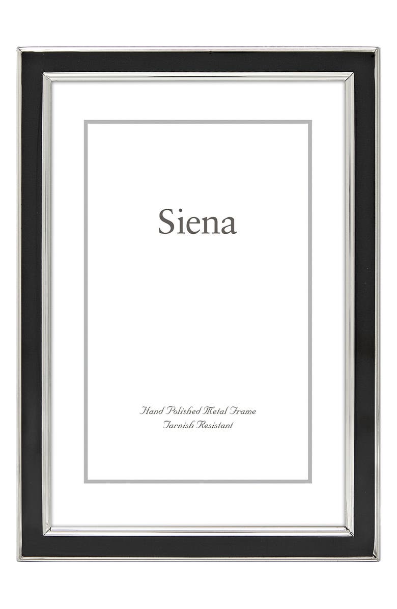 Siena Narrow Enamel 5 x 7-Inch Picture Frame, Main, color, Black