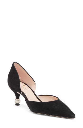 Kate Spade New York Dover Kitten Heel D'orsay Pump In Black
