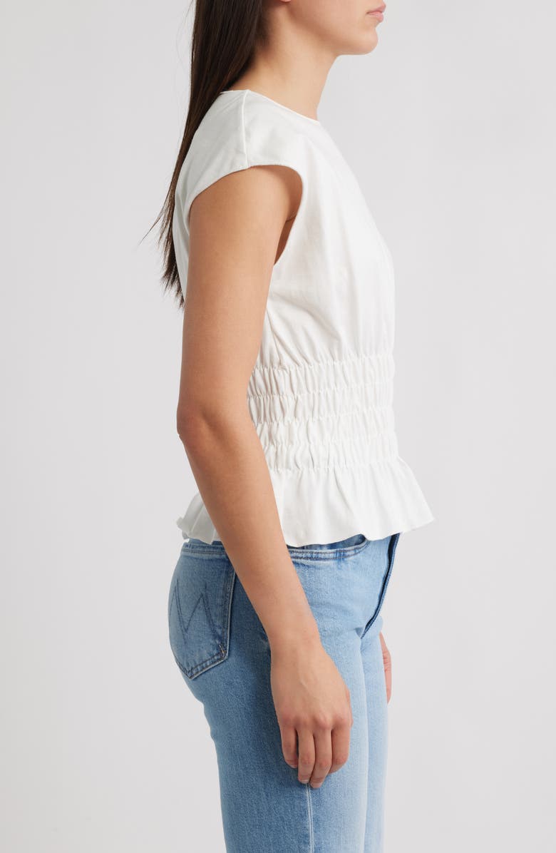 MANGO Smock Waist Cotton Top, Alternate, color,