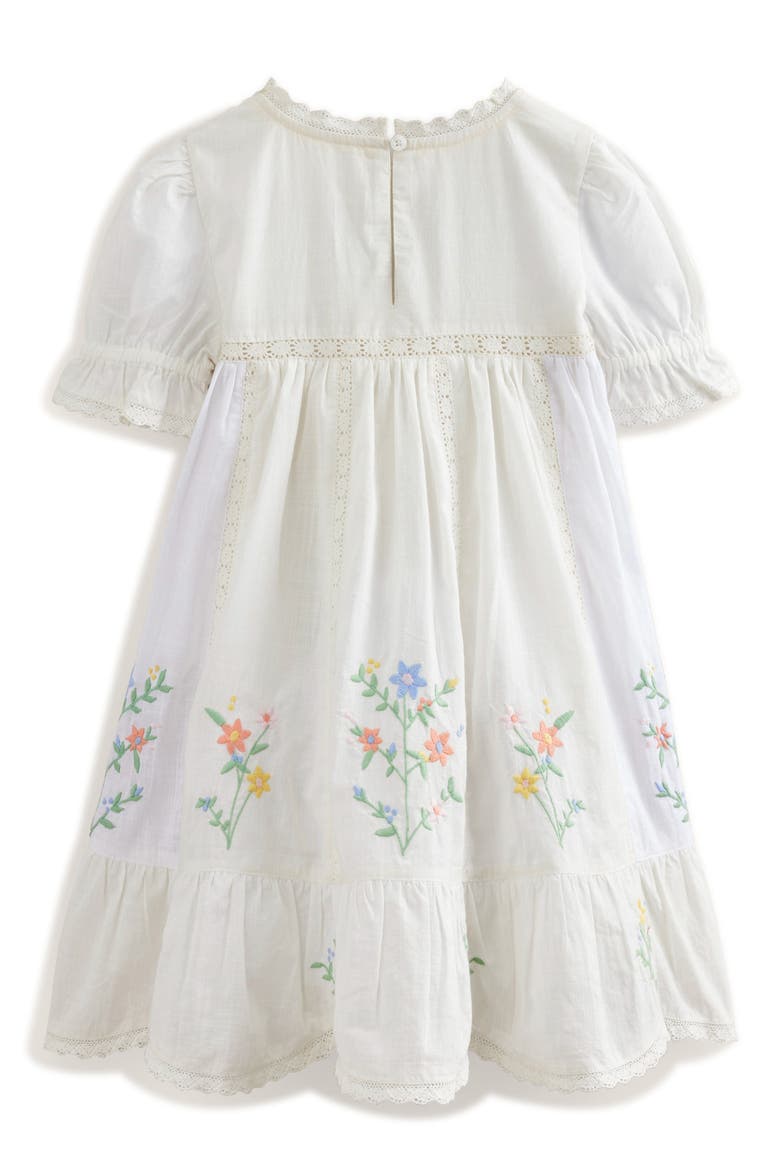 Kids' Floral Embroidered Cotton A-Line Dress, Alternate, color, IVORY FLOWERS