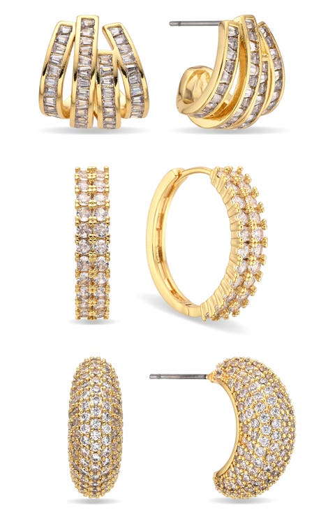 Cassandra Cubic Zirconia Set of 3 Hoop Earrings