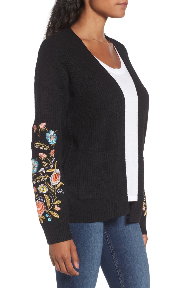 Woven Heart Embroidered Cardigan, Alternate, color, 