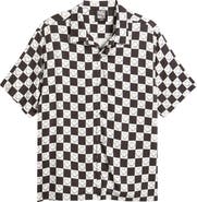 MARKET SMILEY® Checkerboard Print Camp Shirt