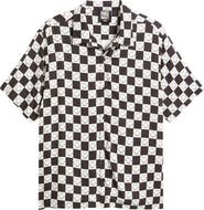 MARKET SMILEY® Checkerboard Print Camp Shirt