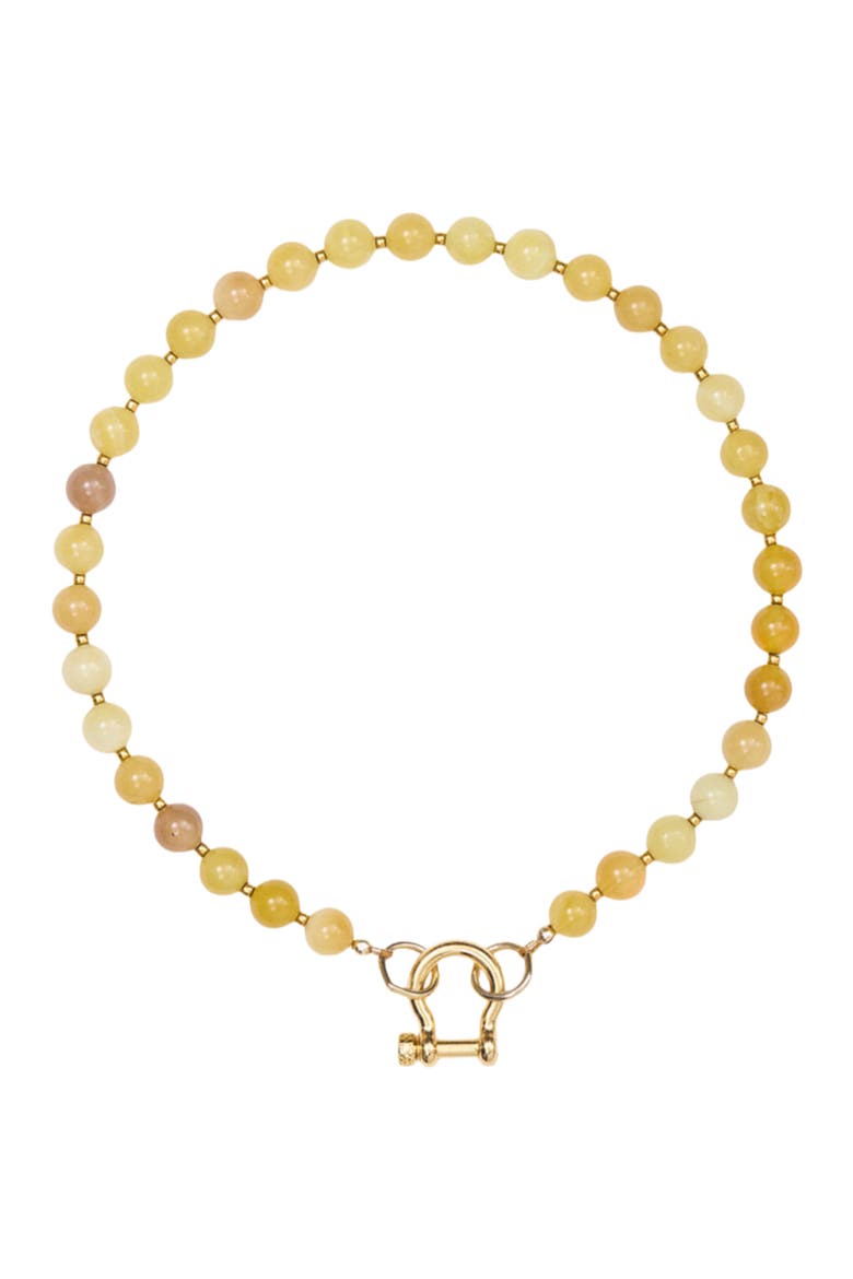 Sonny Smooth Yellow Opal Gold Plated Necklace, Main, color, Yellow