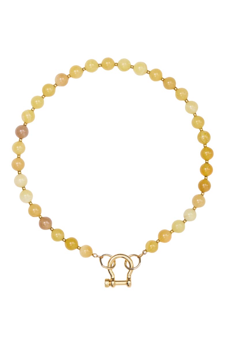 SHOP SPICY DAN Sonny Smooth Yellow Opal Gold Plated Necklace, Main, color, Yellow