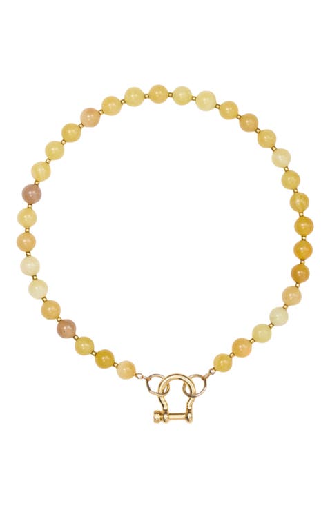 Sonny Smooth Yellow Opal Gold Plated Necklace