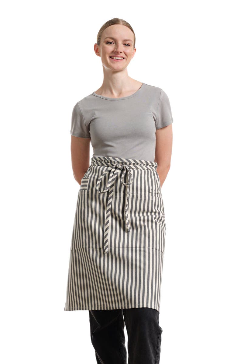 Meema Bistro Apron with Pockets - Striped, Main, color, Charcoal