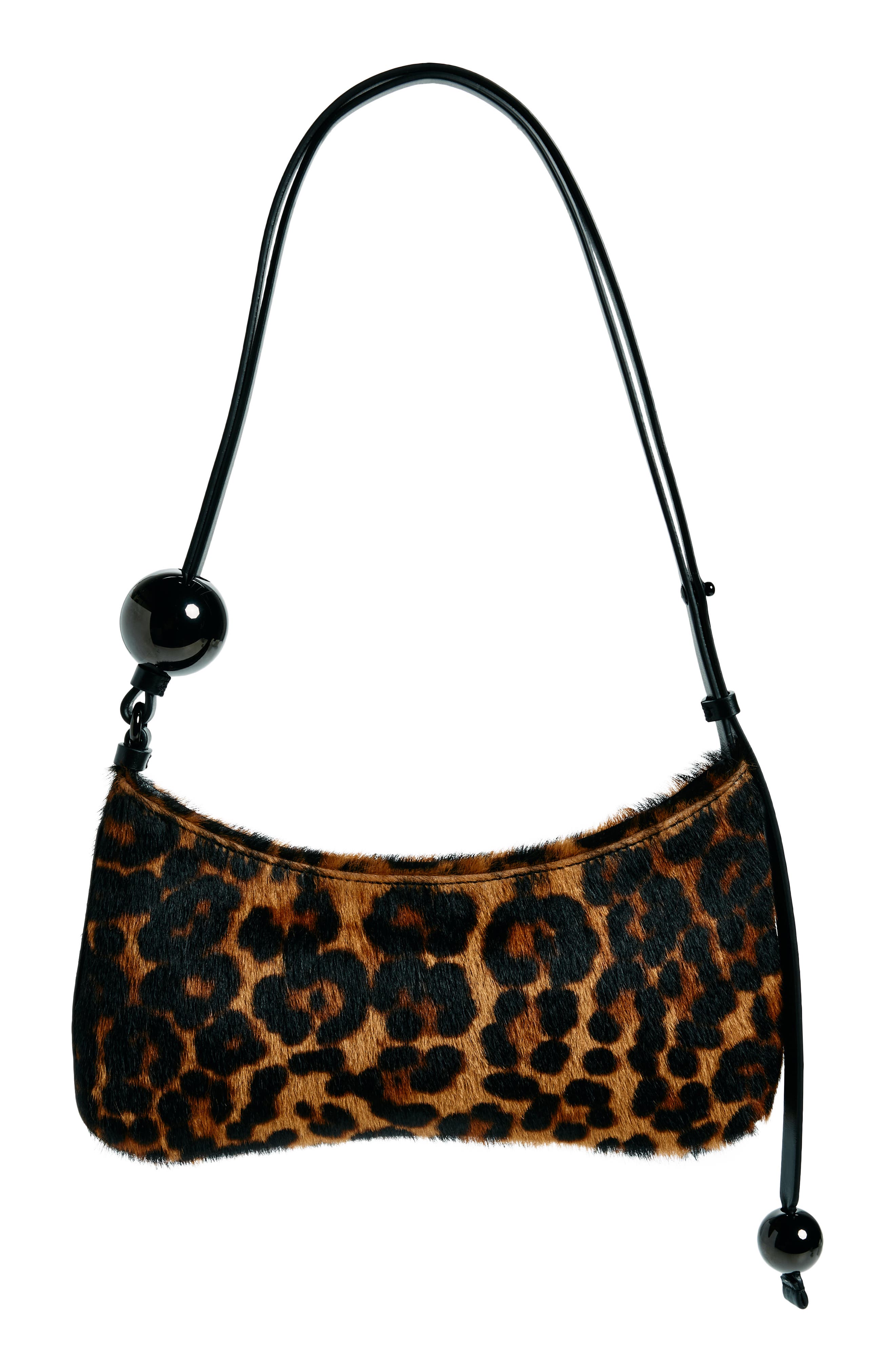 Jacquemus Le Bisou Pearle Leopard Print Genuine Calf Hair Shoulder Bag, Main, color, 