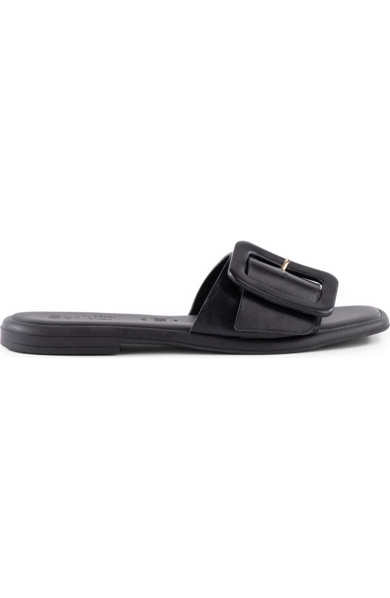 Seychelles Manhattan Slide Sandal, Alternate, color, Black Leather