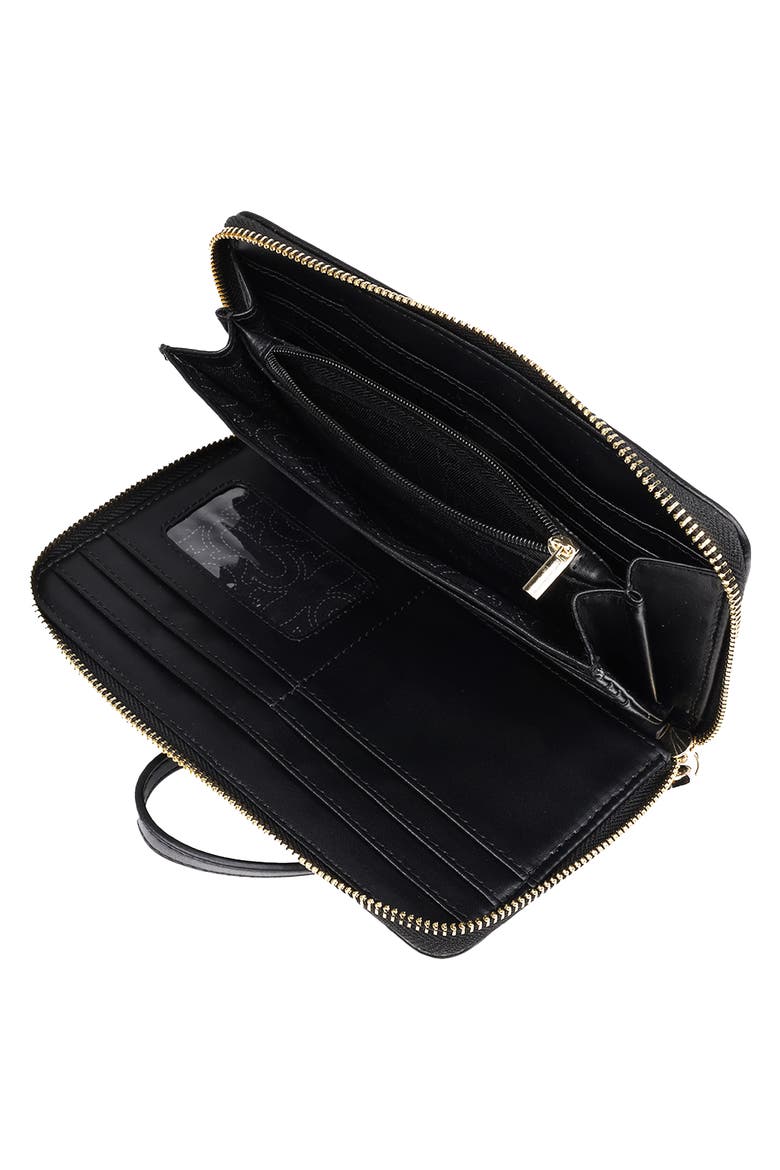 East/West Logo Wristlet, Alternate, color, BLACK
