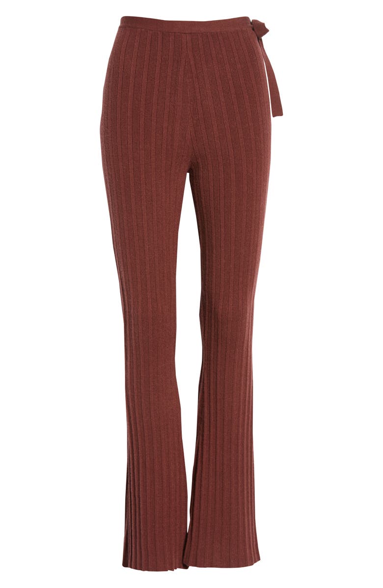 Open Edit Ribbed Side-Tie Knit Pants, Alternate, color,