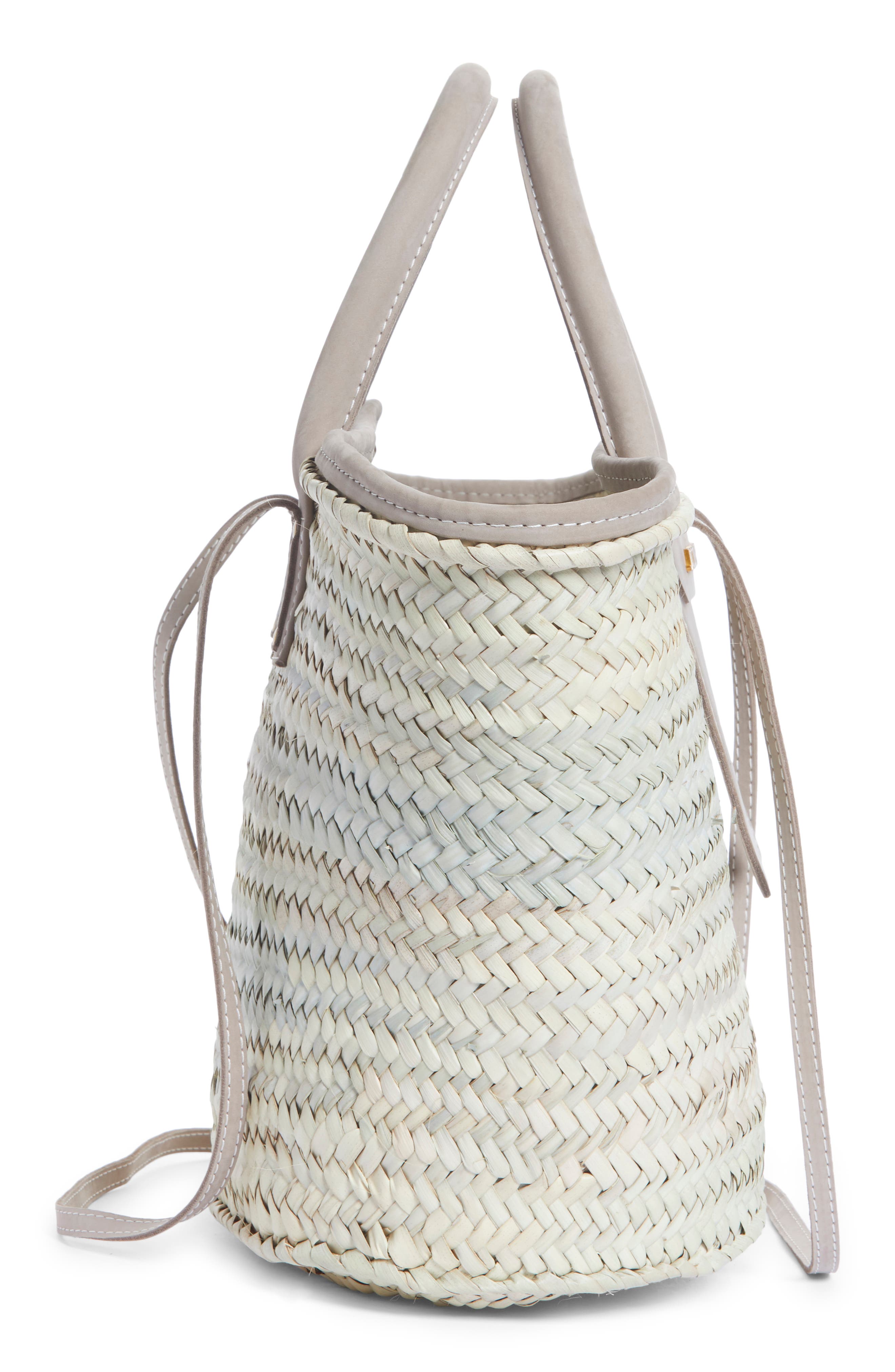 Jacquemus Le Panier Soleil Straw & Leather Tote, Alternate, color, 