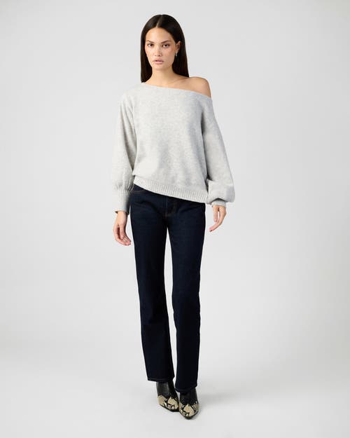 Weworewhat Off The Shoulder Balloon Sleeve Sweater In Gray