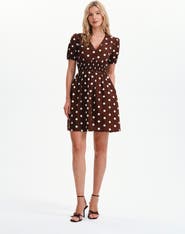 Finery London Meadow Polka Dot Cotton Short Dress