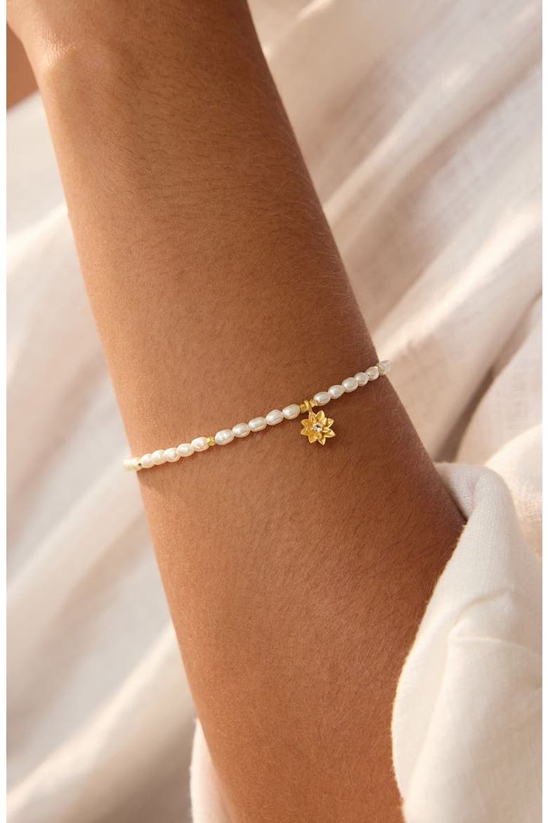 Pearl Lotus June Birthstone Bracelet, Alternate, color, White