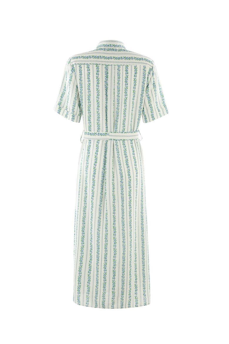 The Short Sleeve Kara Dress, Alternate, color, Blue Floral Stripe