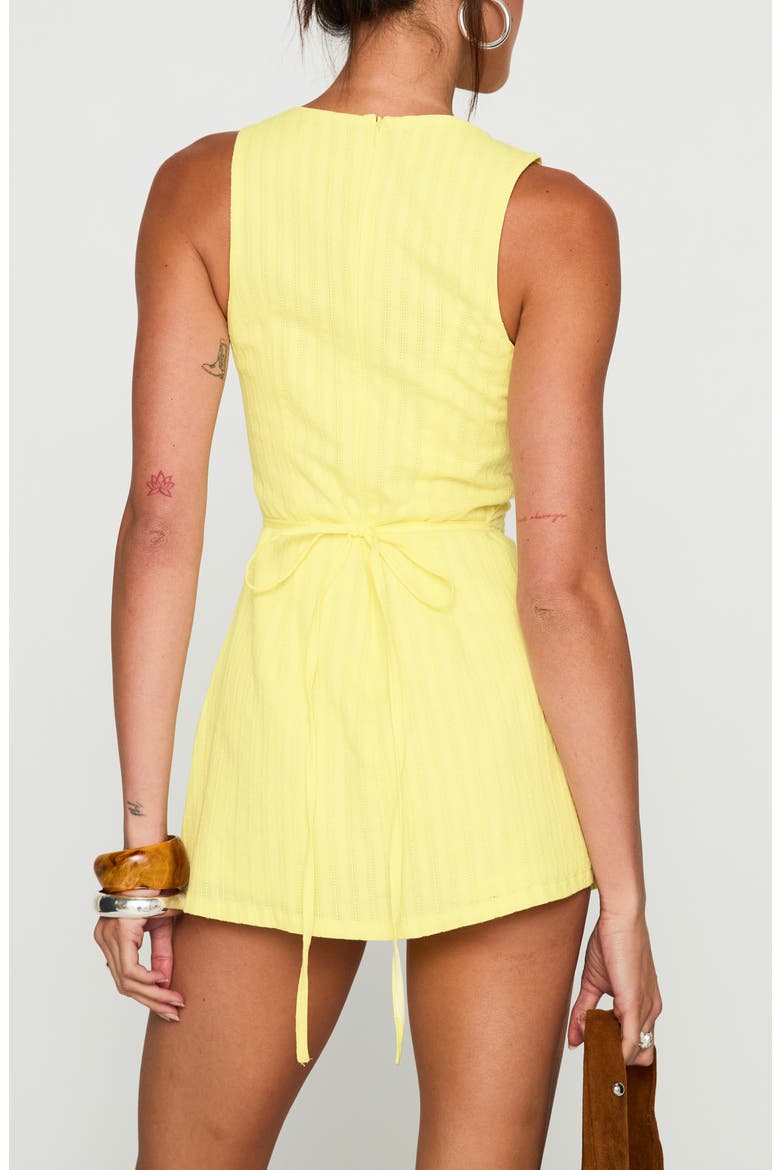 Yumiko Skirted Recycled Cotton Romper, Alternate, color, YELLOW