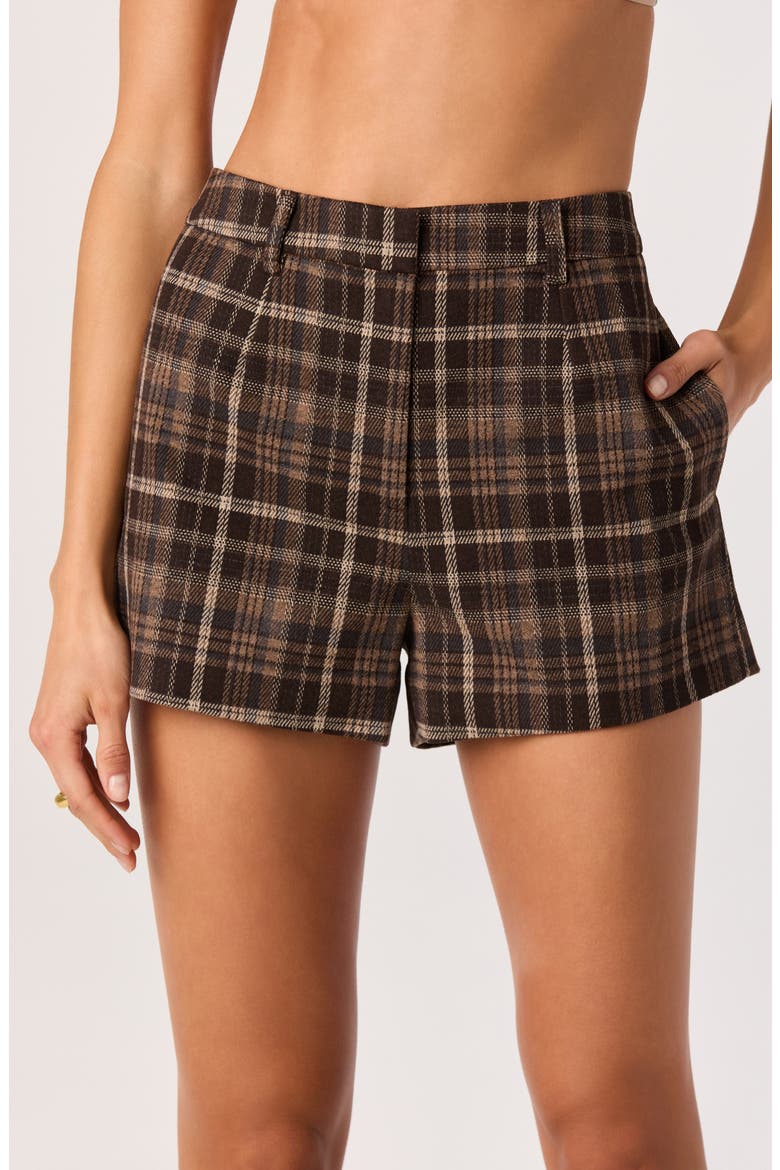 Wynn Plaid Shorts, Alternate, color, BROWN PLAID