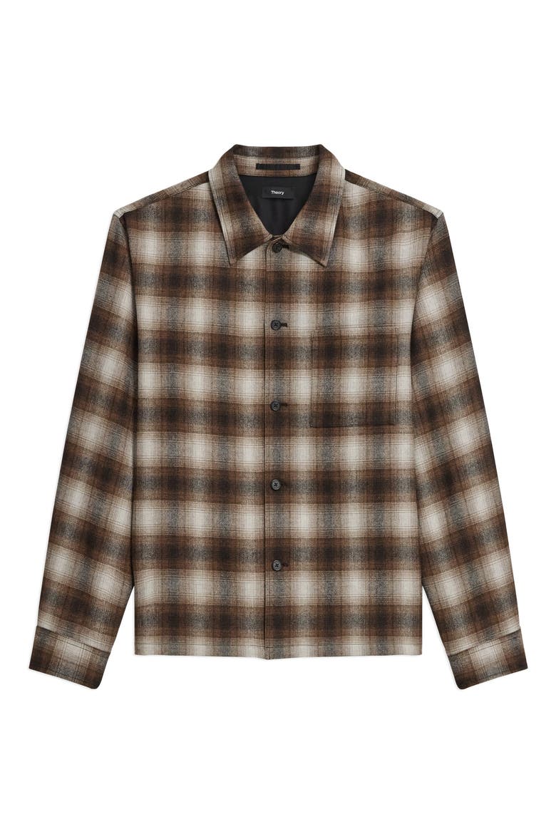 Plaid Button-Up Shirt, Alternate, color, BROWNWOOD MULTI