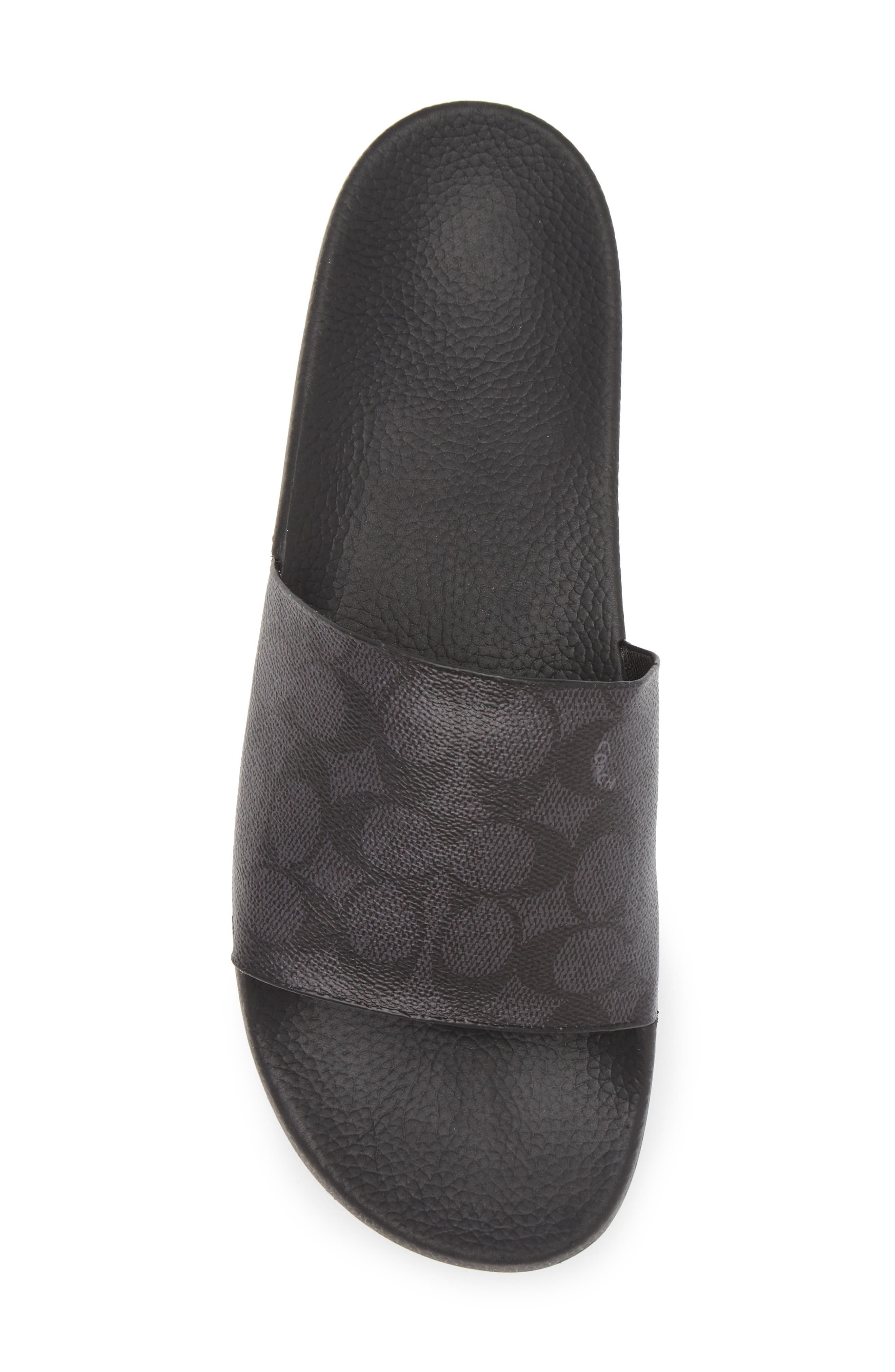 COACH Signature Slide Sandal, Alternate, color, Charcoal/Black 1