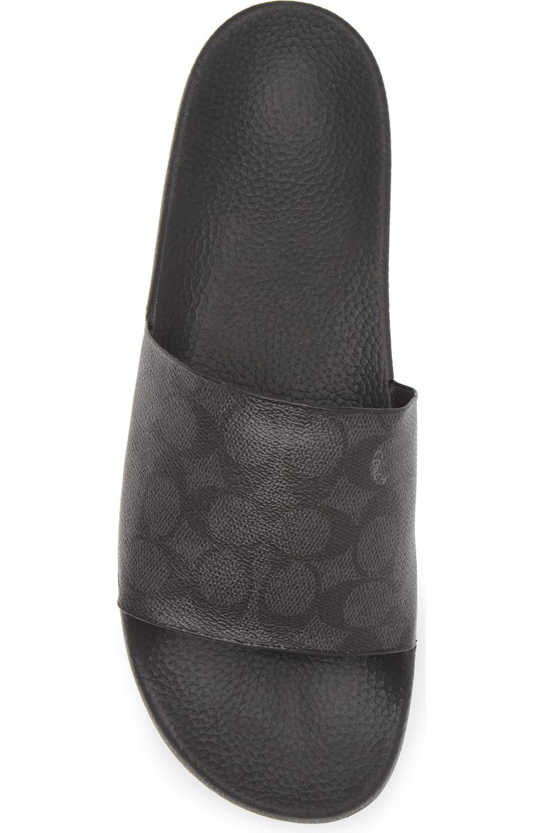COACH Signature Slide Sandal, Alternate, color, Charcoal/Black 1