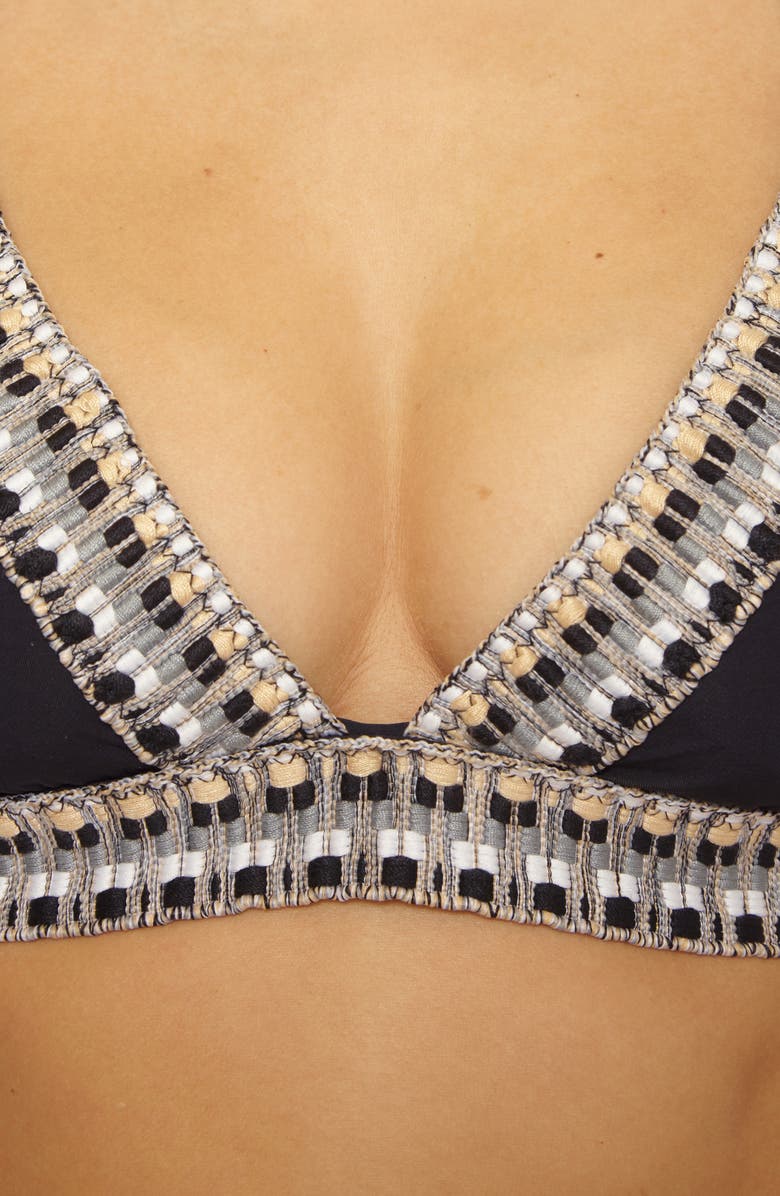 Becca Fiesta Halter Bikini Top, Alternate, color, Black