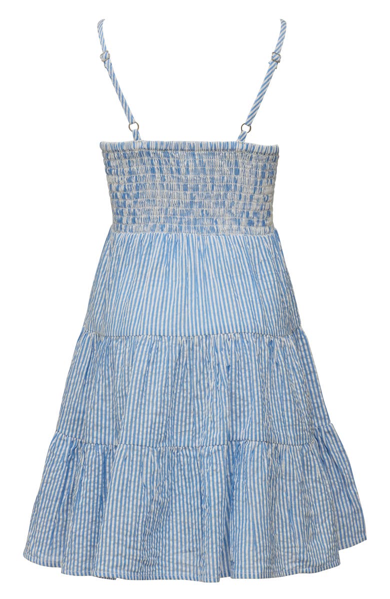 Snapper Rock Kids' Stripe Cotton Seersucker Tiered Sundress, Alternate, color, 