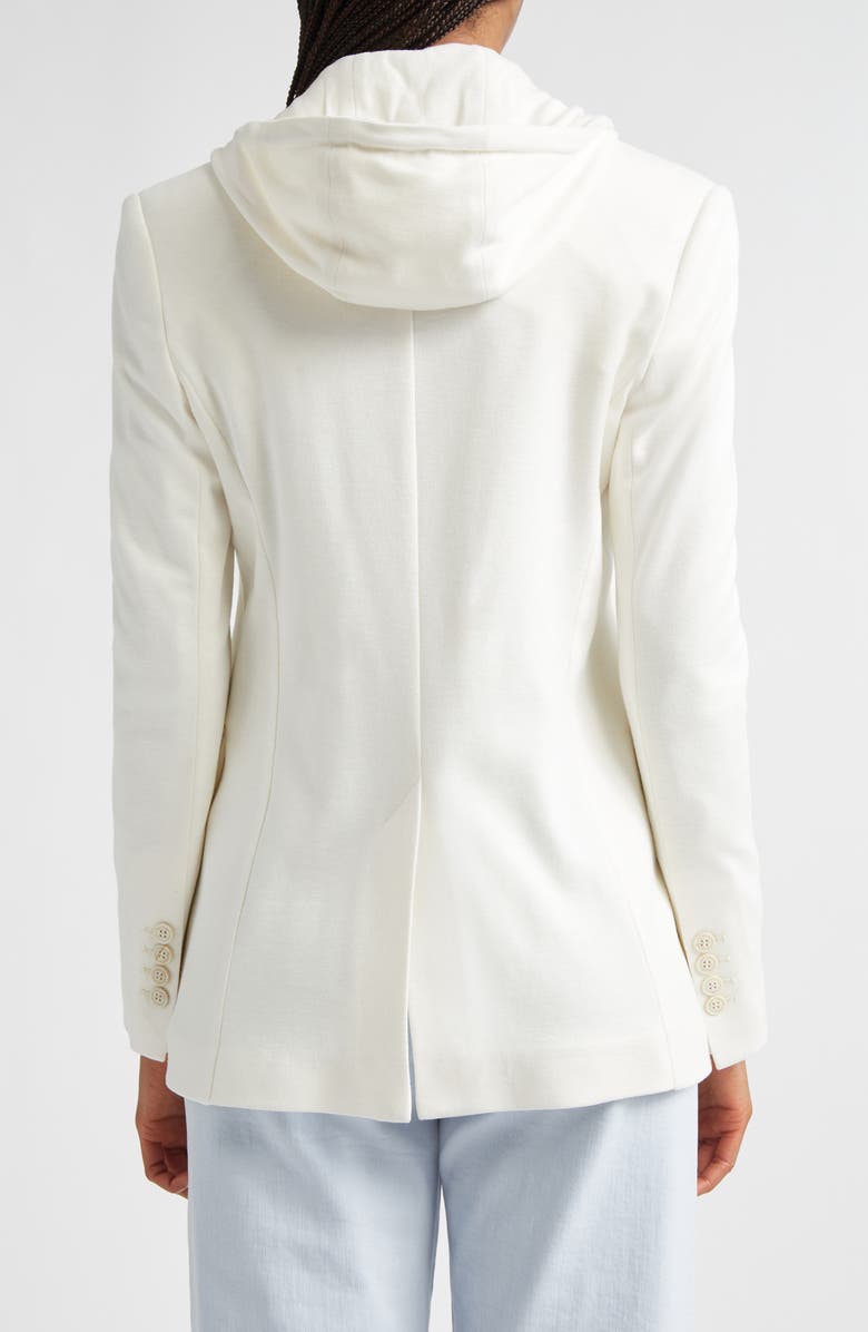 Eleventy Cotton Blend Knit Jacket with Hooded Zip Inset, Alternate, color, Ivory