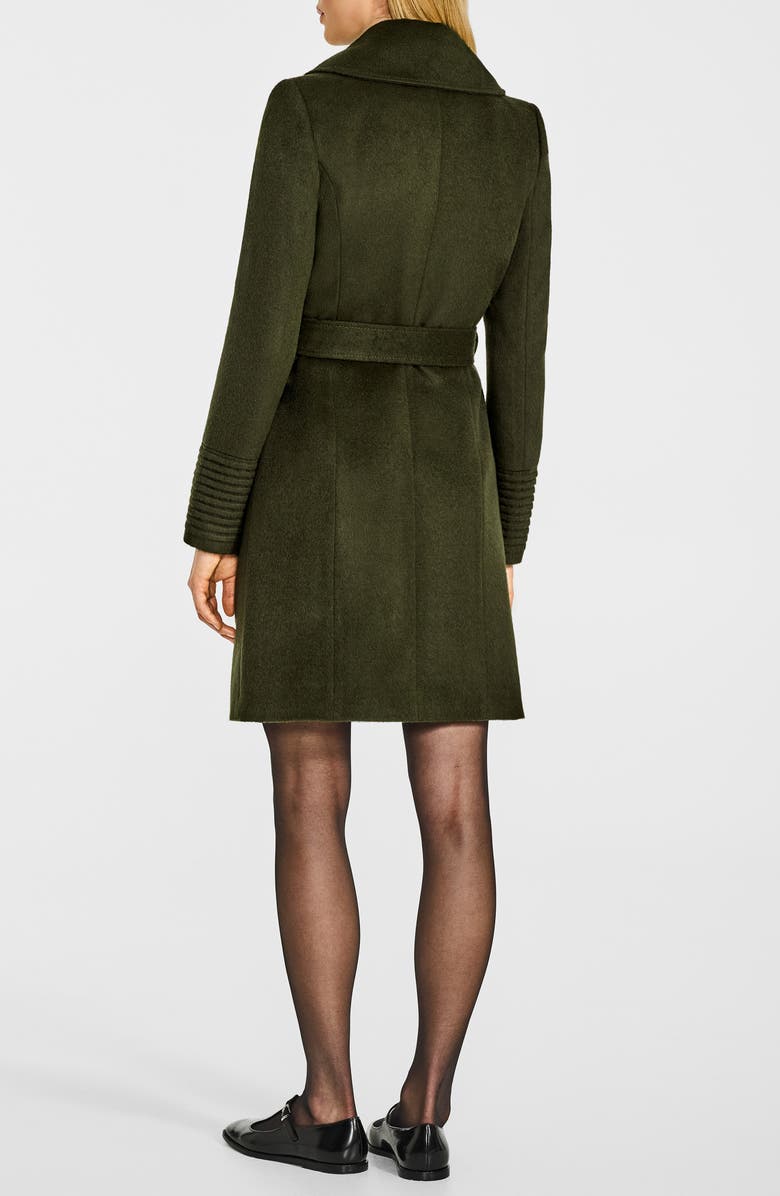 SENTALER Alpaca & Wool Notch Lapel Wrap Coat, Alternate, color, Olive
