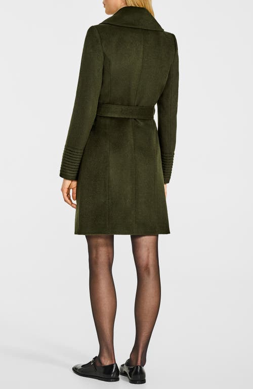 Sentaler Alpaca & Wool Notch Lapel Wrap Coat In Green