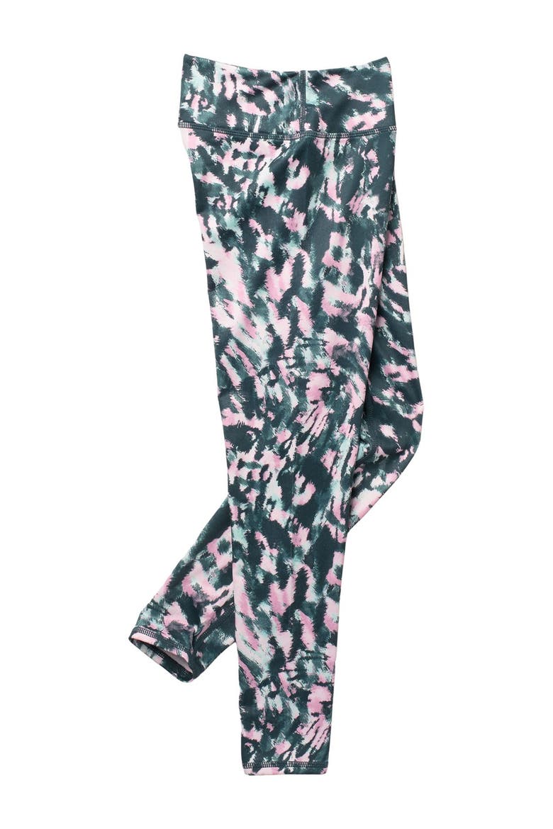Kids' High Waist Printed Daily Leggings, Main, color, GREEN URBAN TRIBAL LEOPARD PRT