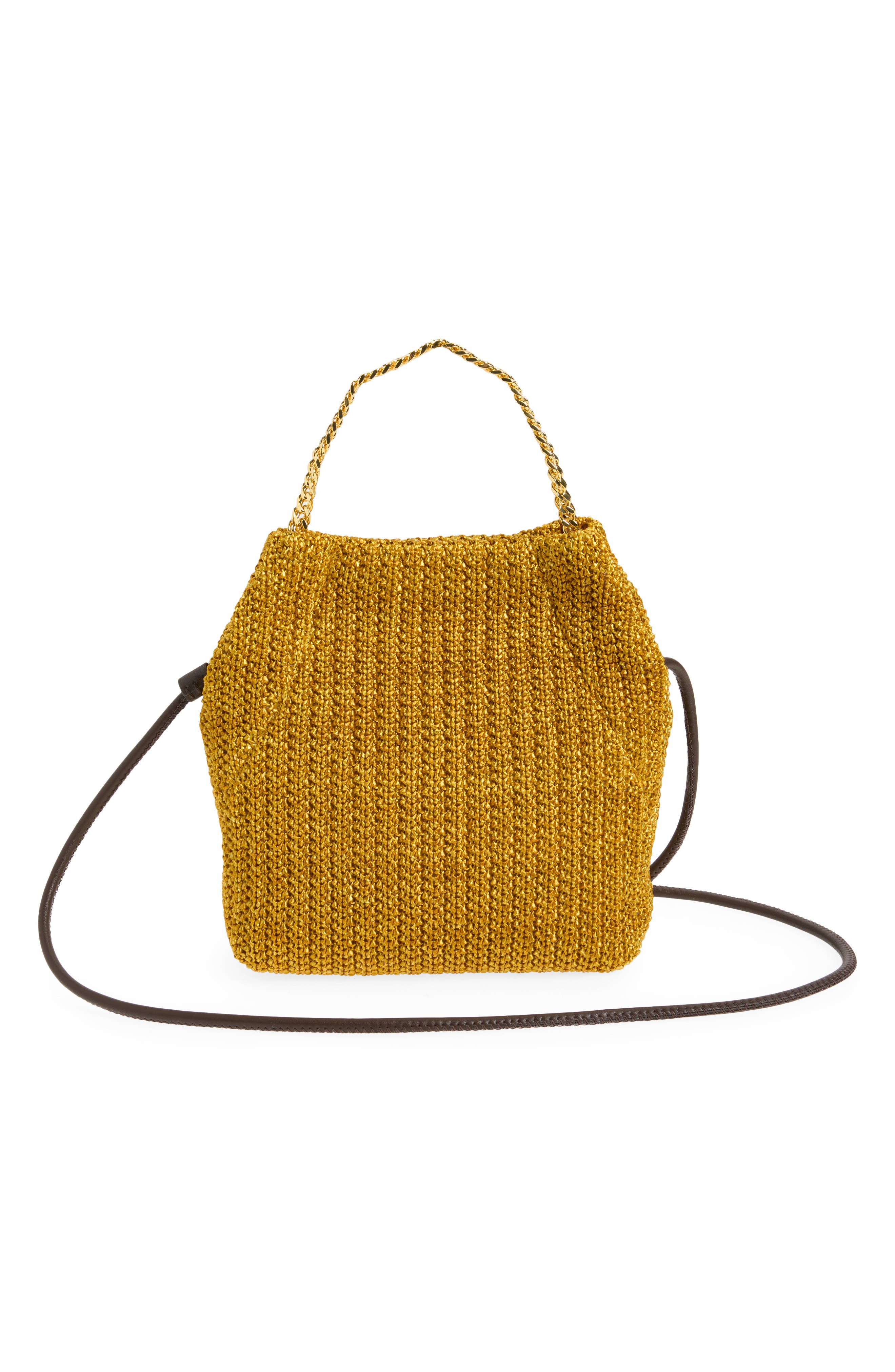 Veronica Beard Small Woven Slouch Bag, Alternate, color, Gold